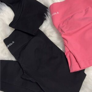 Aurora Women's Black and Pink Leggings